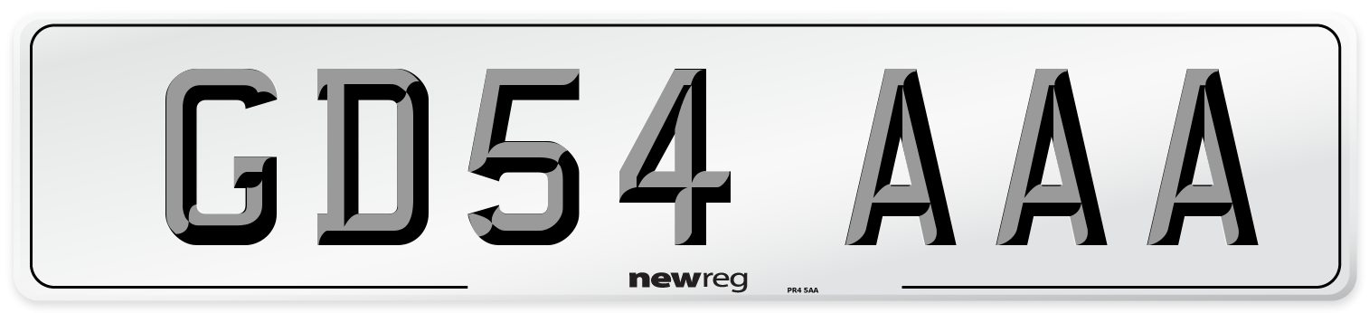 GD54 AAA Number Plate from New Reg
